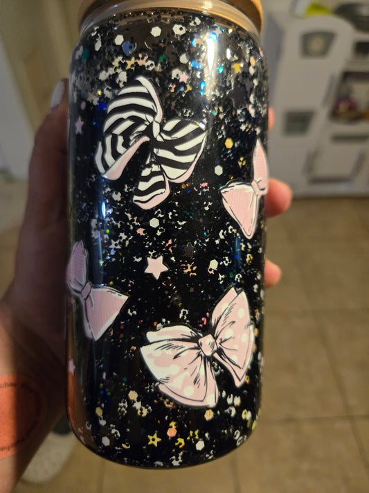 Bows snow globe tumbler