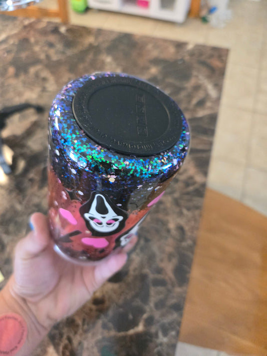 Pink scream face tumbler