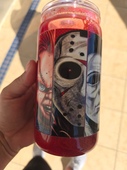16oz Halloween Snow Globe Tumbler