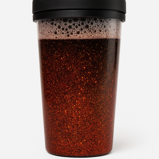 . Fiery Glow – Handmade Glitter Cup (16oz)